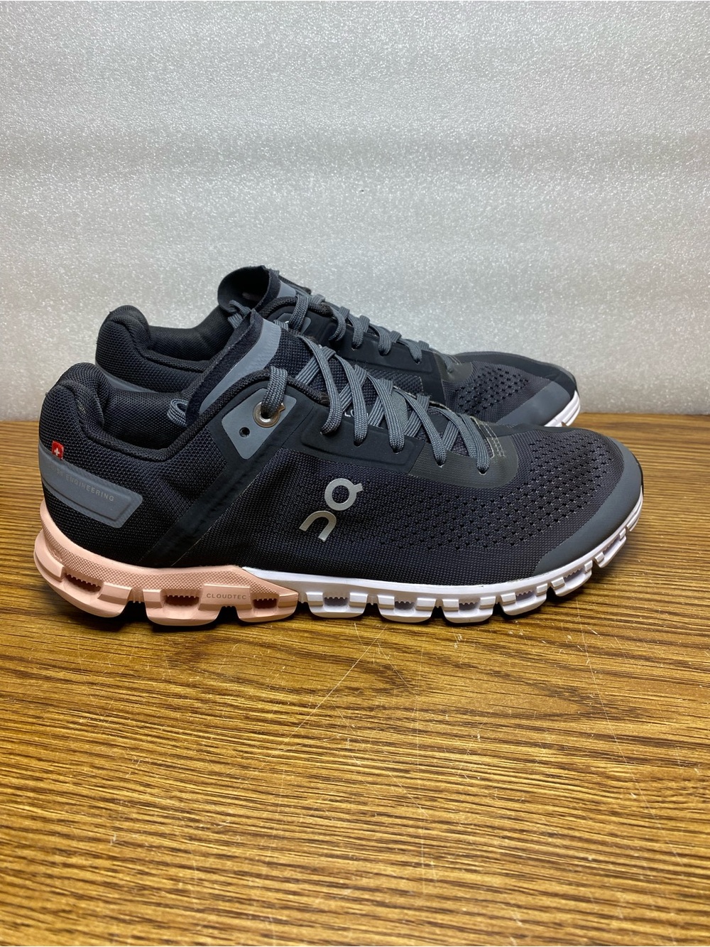 On Running Cloudflow 3.0 Rock Grey Rose Lace Up Road Shoes 35.99234 Women's Sz 8